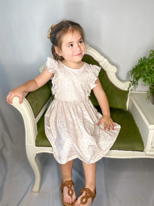 Dainty Daffodil Ruffle Sleeve Dress