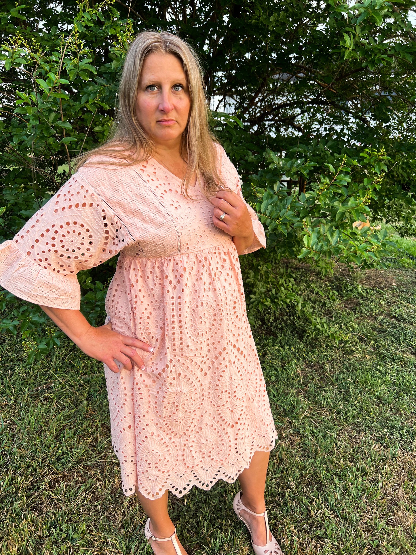 Blush Eyelet Dress