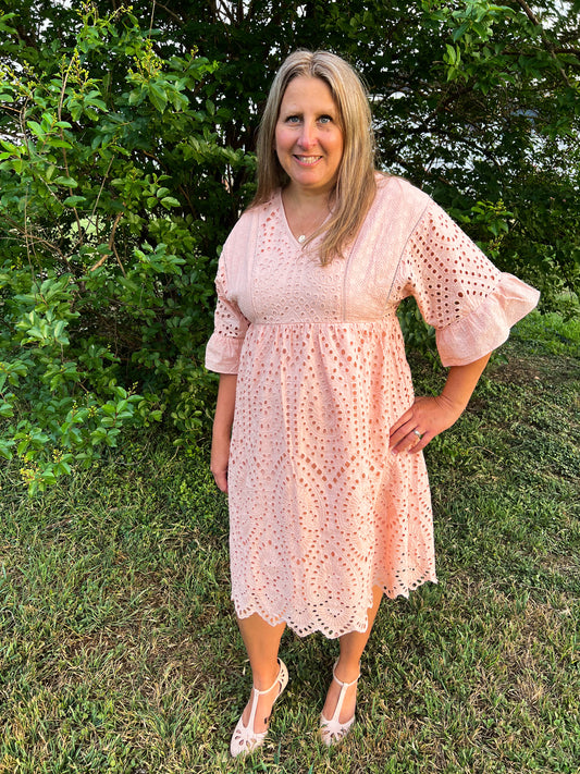 Blush Eyelet Dress