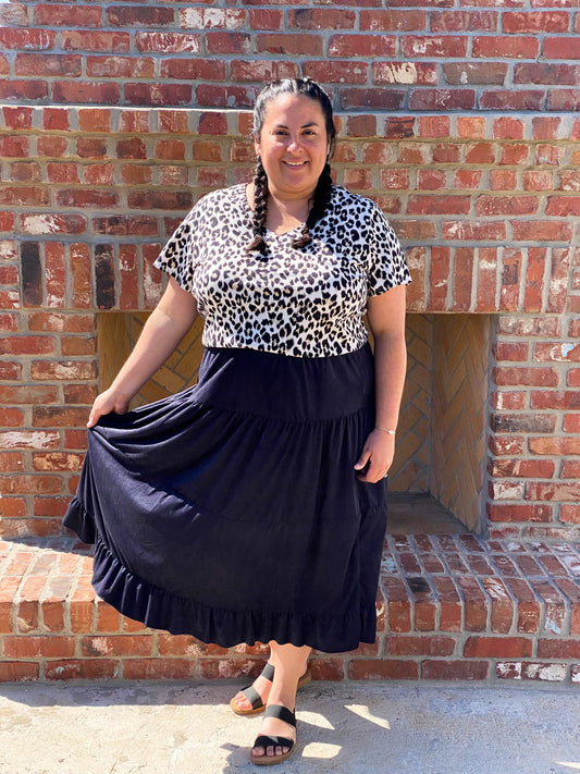 Plus Size-Black Skirt