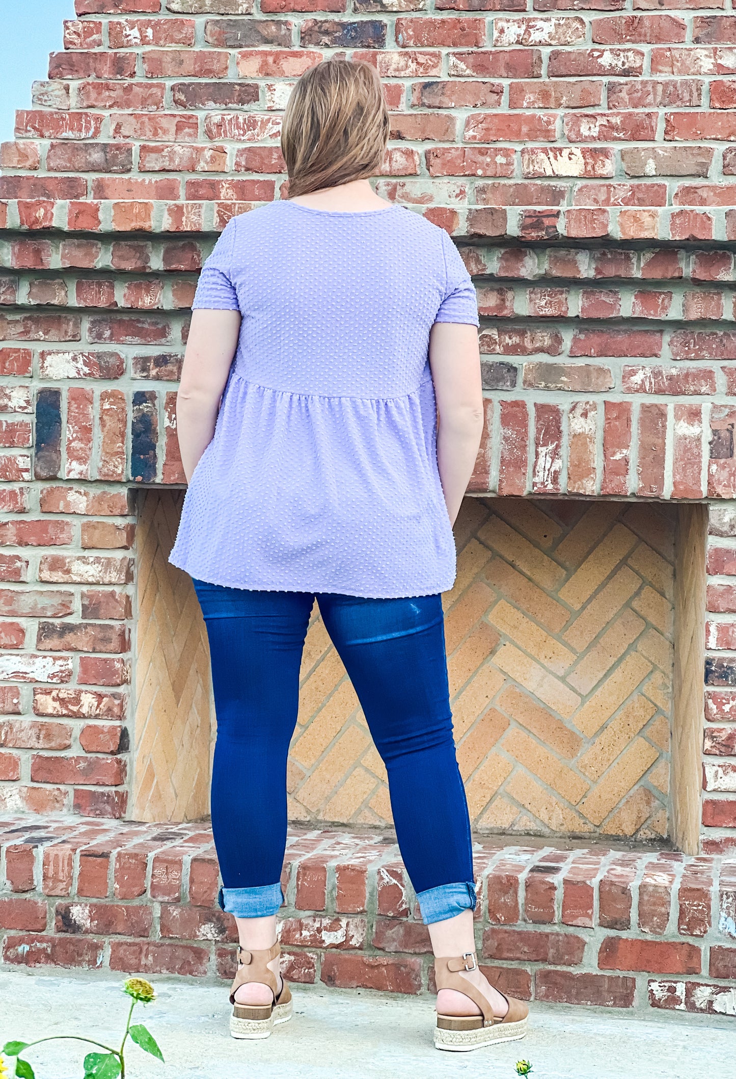 Lilac Swiss Dot Maternity Blouse