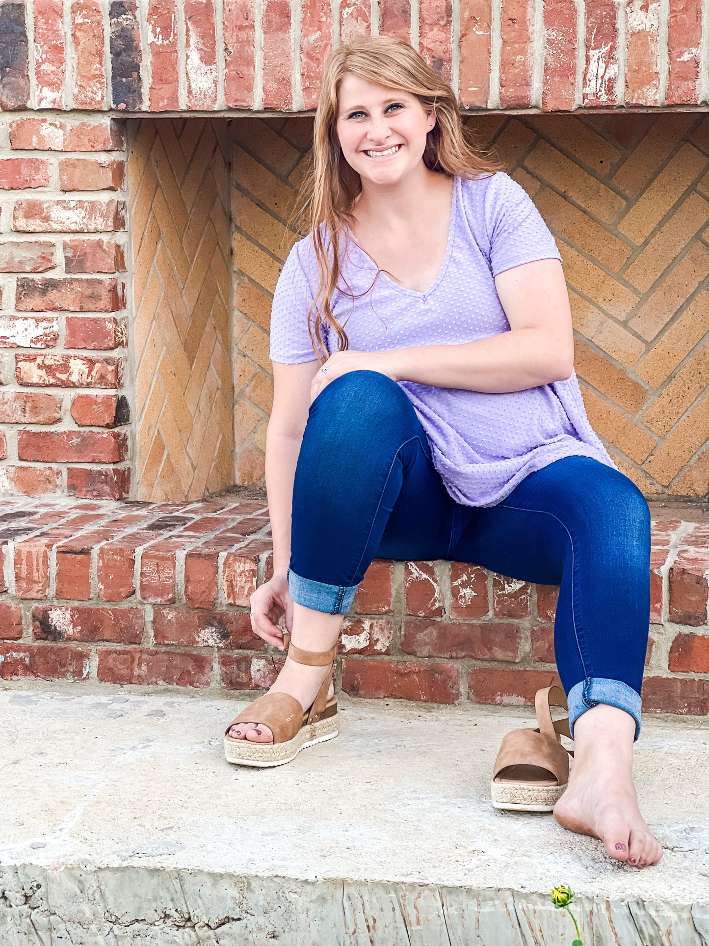 Lilac Swiss Dot Maternity Blouse