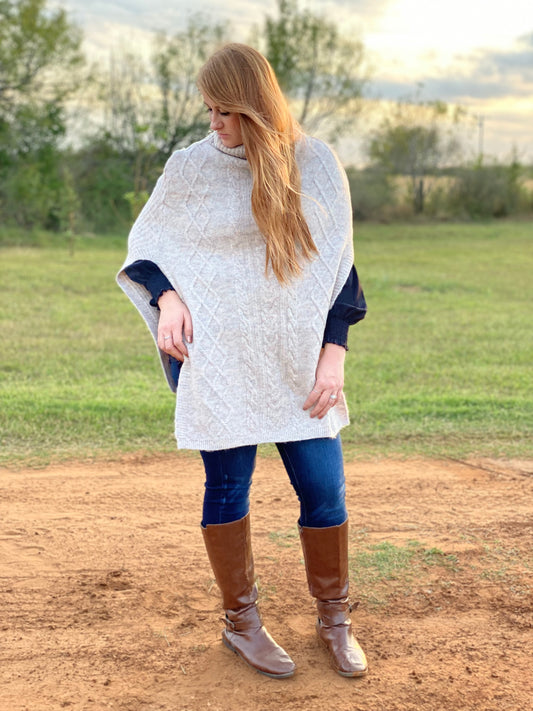 Oatmeal Sweater Poncho