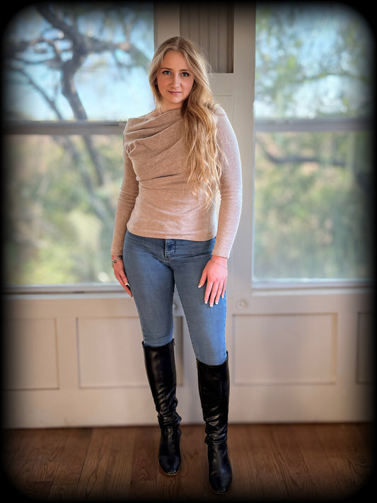 Mocha Off Shoulder Sweater