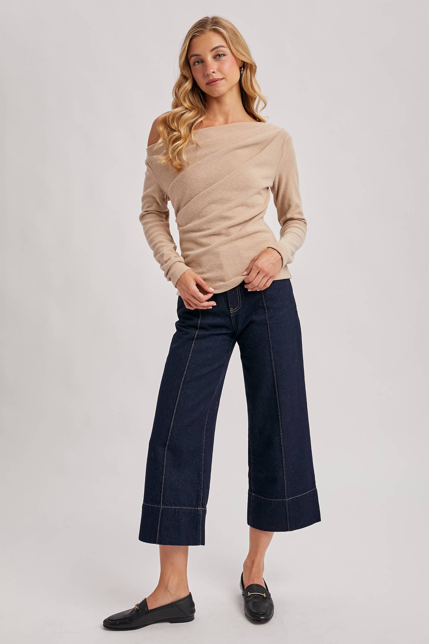 Latte Off Shoulder Top