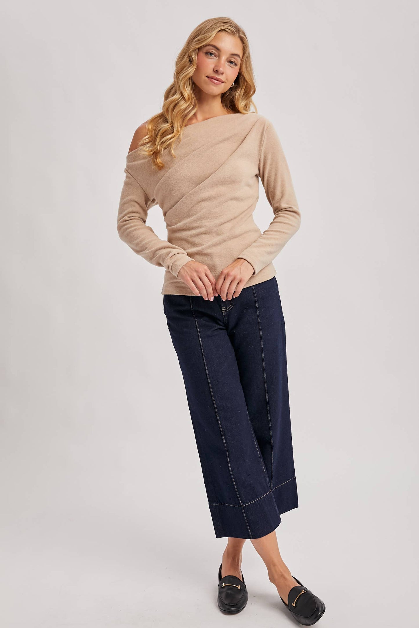 Latte Off Shoulder Top