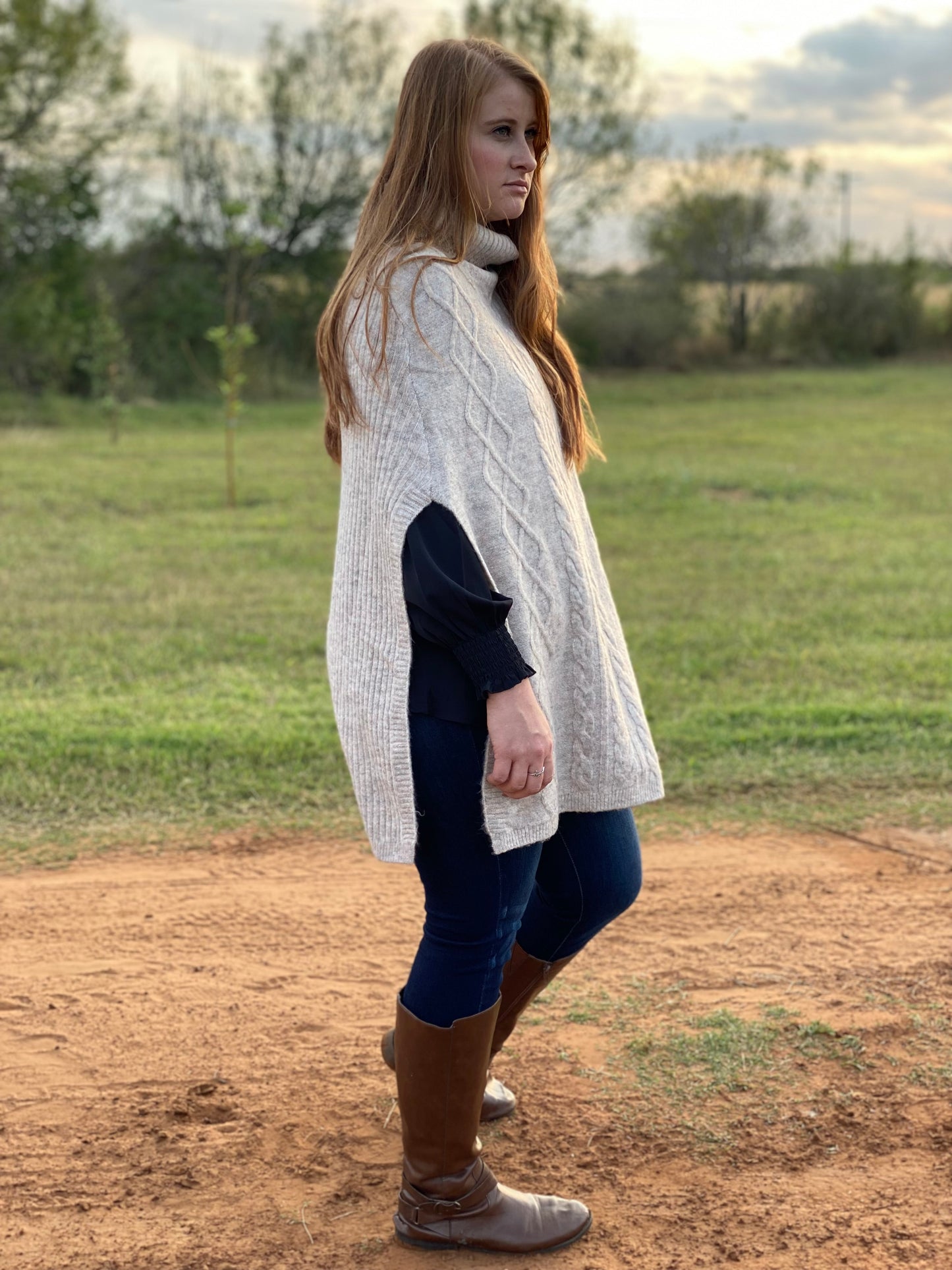 Oatmeal Sweater Poncho