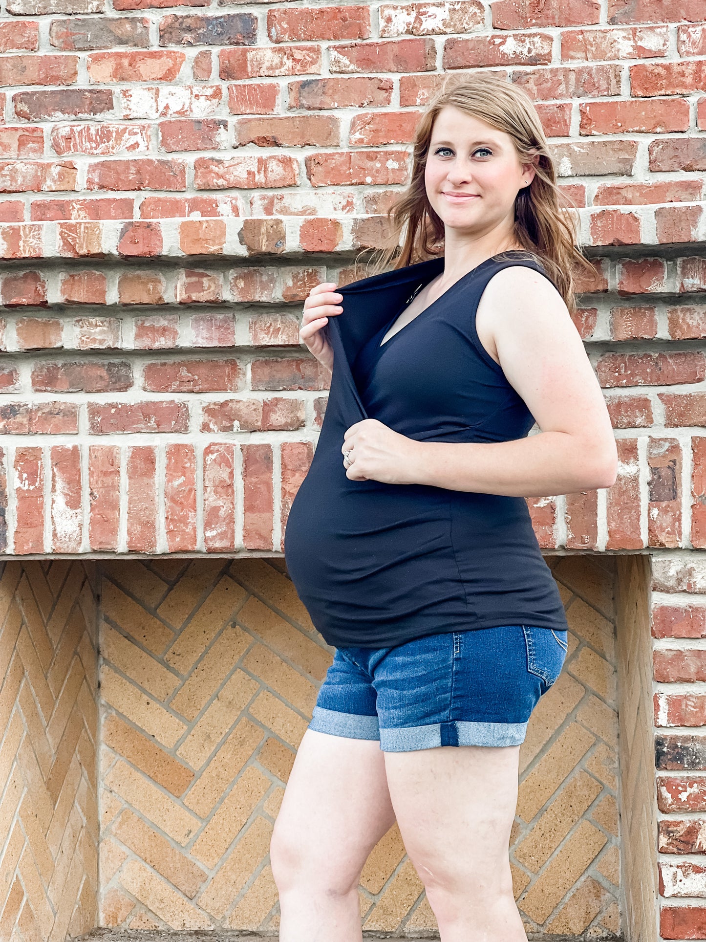 Black Maternity/Nursing Tank Top